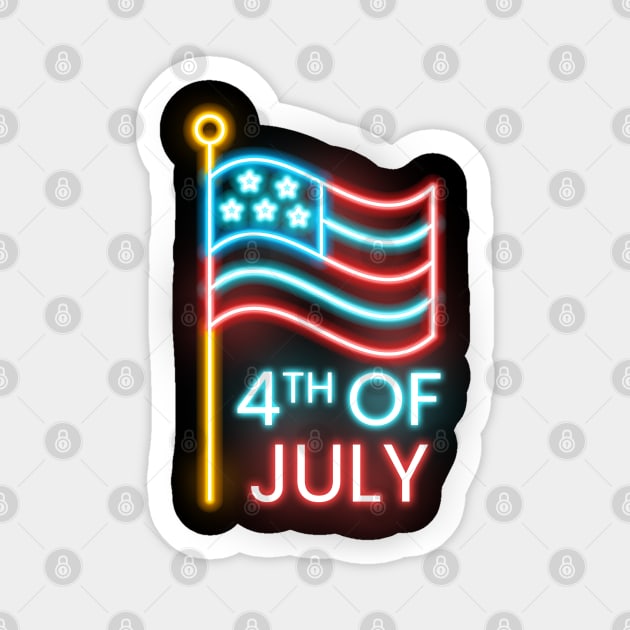 4th Of July Neon Sticker by LAKOSH